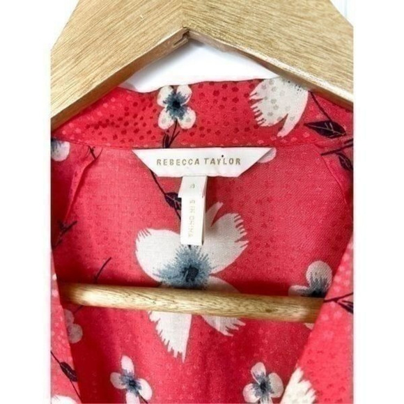 Rebecca‎ Taylor Silk Blend Daniella Mini Dress in Punch 8 - Picture 5 of 9